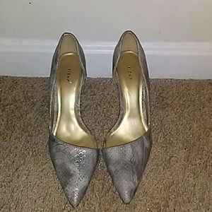 Grey snake skin sexy heels